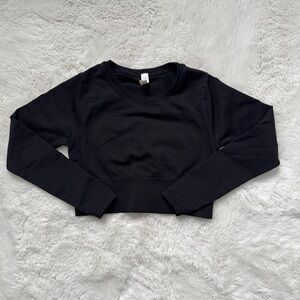 Aerie Black Long Sleeve Crop Top